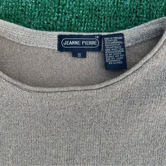 Jeanne Pierre Gold Vintage Sweater with Shoulder Pads Size S - Picture 2 of 7